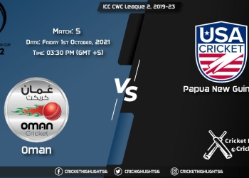 OMA vs PNG Live Score Match 5, Playing 11 Live Match Today, October 1, 2021, ICC CWC League 2, 2019-23