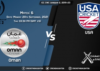 OMN vs USA Live Score Match 6, Playing 11 Live Match Today, September 20, 2021, ICC CWC League 2, 2019-23