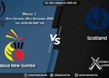 PNG vs SCO Live Score Match 1, Playing 11 Live Match Today, September 25, 2021, ICC CWC League 2, 2019-23