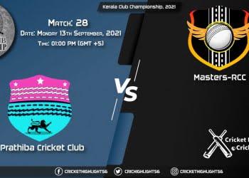 PRC vs MRC Live Score Match 28, Playing 11 Live Match Today, September 13, 2021, Kerala Club Championship, 2021