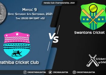 PRC vs SWC Live Score Match 9, Playing 11 Live Match Today, September 4, 2021, Kerala Club Championship, 2021