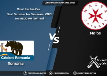 ROM vs MAL Live Score Match 2nd Semi-Final, Playing 11 Live Match Today, September 4, 2021, Continental Cricket Cup, 2021
