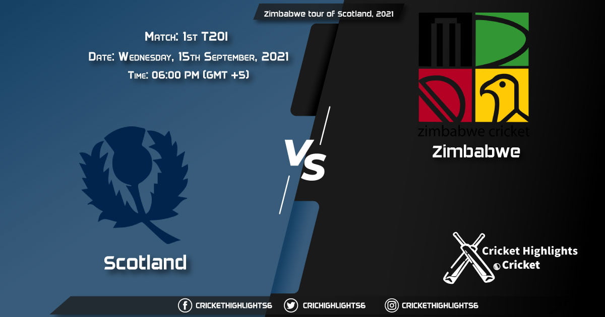 SCO vs ZIM Live Score Match 1st T20I, Playing 11 Live Match Today, September 15, 2021, Zimbabwe tour of Scotland, 2021