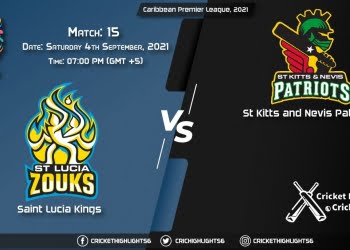 SLK vs SKN Live Score Match 15, Playing 11 Live Match Today, September 4, 2021, Caribbean Premier League, 2021