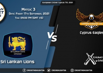 SLL vs CES Live Score Match 3, Playing 11 Live Match Today, September 17, 2021, European Cricket Cyprus T10, 2021