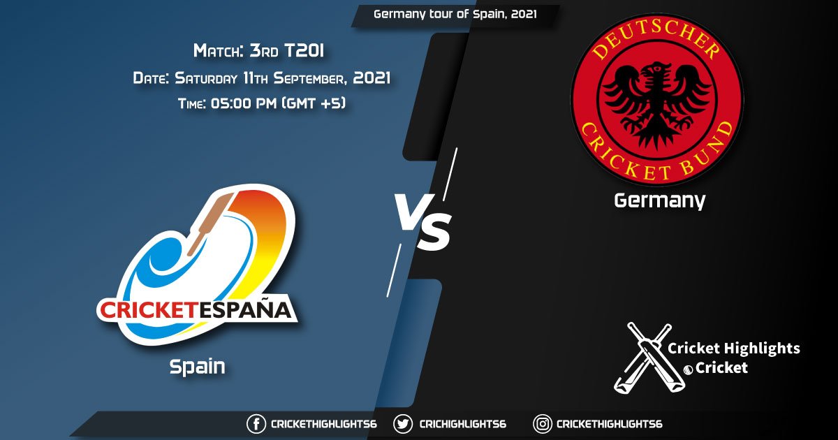 SPA vs GER Live Score Match 3rd T20I, Playing 11 Live Match Today, September 11, 2021, Germany tour of Spain, 2021