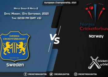 SWE vs NOR Live Score Match 2 - Group A , Playing 11 Live Match Today, September 13, 2021, European Championship, 2021