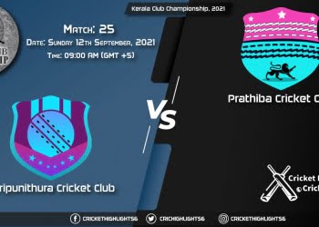 TRC vs PRC Live Score Match 25, Playing 11 Live Match Today, September 12, 2021, Kerala Club Championship, 2021