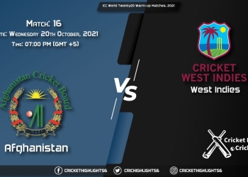 AFG vs WI Live Score Match 16, Playing 11 Live Match Today, October 20, 2021, ICC World Twenty20 Warm-up Matches, 2021