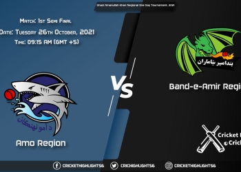 AM vs BD Live Score Match 1st Semi Final, Playing 11 Live Match Today, October 26, 2021, Ghazi Amanullah Khan Regional One Day Tournament, 2021