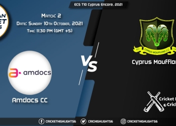 AMD vs CYM Live Score Match 2, Playing 11 Live Match Today, October 10, 2021, ECS T10 Cyprus Encore, 2021