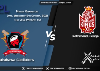 BG vs KK Live Score Match Eliminator, Playing 11 Live Match Today, October 6, 2021, Everest Premier League, 2021