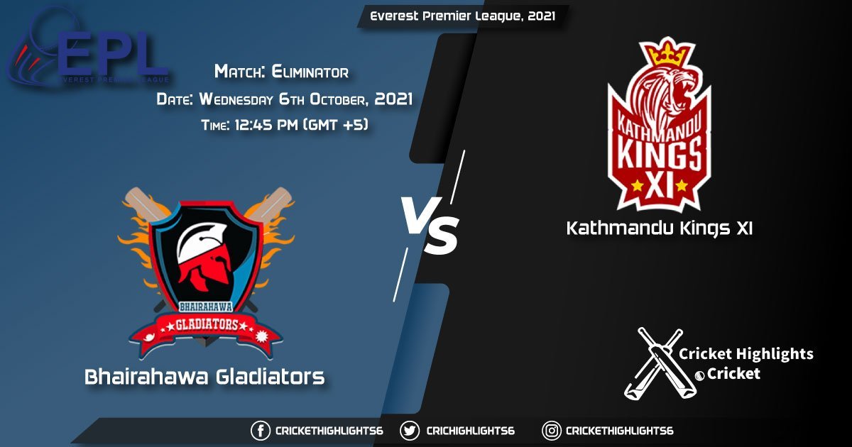 BG vs KK Live Score Match Eliminator, Playing 11 Live Match Today, October 6, 2021, Everest Premier League, 2021
