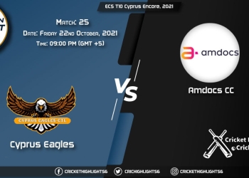 CES vs AMD Live Score Match 25, Playing 11 Live Match Today, October 22, 2021, Valletta Cup, 2021