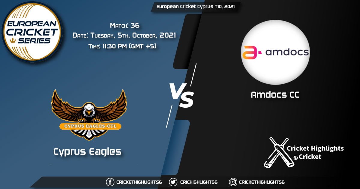 CES vs AMD Live Score Match 36, Playing 11 Live Match Today, October 5, 2021, European Cricket Cyprus T10, 2021