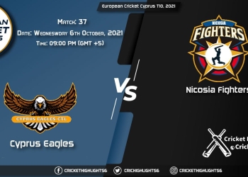 CES vs NFCC Live Score Match 37, Playing 11 Live Match Today, October 6, 2021, European Cricket Cyprus T10, 2021