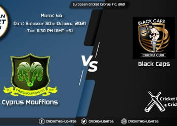 CYM vs BCP Live Score Match 44, Playing 11 Live Match Today, October 30, 2021, European Cricket Cyprus T10, 2021