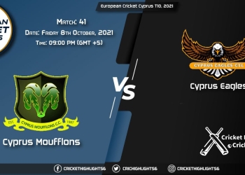CYM vs CES Live Score Match 41, Playing 11 Live Match Today, October 8, 2021, European Cricket Cyprus T10, 2021