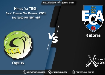 CYP vs EST Live Score Match 1st T20I, Playing 11 Live Match Today, October 5, 2021, Estonia tour of Cyprus, 2021