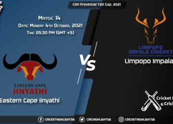 ECI vs LIM Live Score Match 14, Playing 11 Live Match Today, October 4, 2021, CSA Provincial T20 Cup, 2021