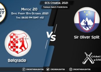 ECS Croatia, 2021, Match 20 BEL vs SOS, Playing 11 & Today's Match Predictions