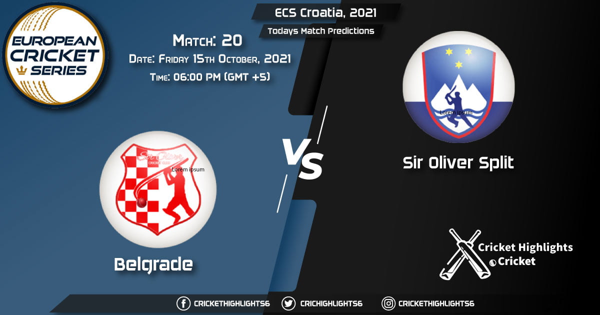 ECS Croatia, 2021, Match 20 BEL vs SOS, Playing 11 & Today's Match Predictions