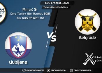 ECS Croatia, 2021, Match 5 LJU vs BEL, Playing 11 & Today's Match Predictions