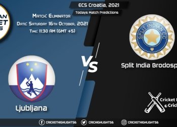 ECS Croatia, 2021, Match Eliminator LJU vs SIB, Playing 11 & Today's Match Predictions