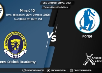 ECS Greece, Corfu, 2021, Match 10 ACA vs FOR, Playing 11 & Today's Match Predictions