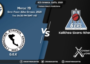 ECS Greece, Corfu, 2021, Match 19 ACA vs GEK, Playing 11 & Today's Match Predictions