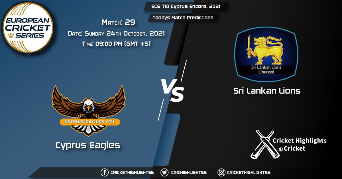 ECS T10 Cyprus Encore, 2021, Match 29 CES vs SLL, Playing 11 & Today's Match Predictions