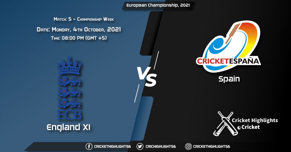 ENG XI vs SPA Live Score Match 5 - Championship Week, Playing 11 Live Match Today, October 4, 2021, European Championship, 2021