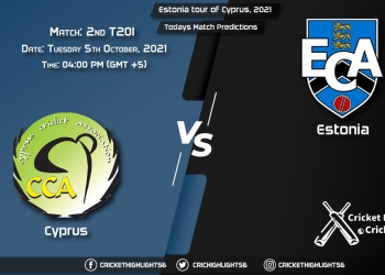 Estonia tour of Cyprus, 2021, Match 2 T20I CYP vs EST, Playing 11 & Today's Match Predictions