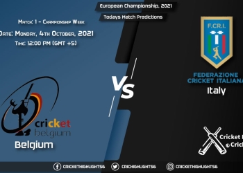 European Championship, 2021, Championship Week - Match 1 BEL vs ITA, Playing 11 & Today's Match Predictions