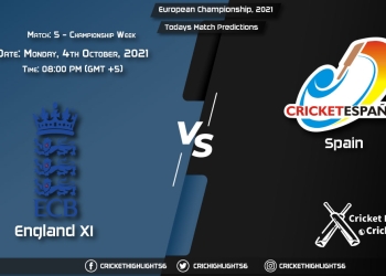 European Championship, 2021, Championship Week - Match 5 ENG XI vs SPA, Playing 11 & Today's Match Predictions
