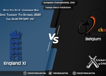 European Championship, 2021, Championship Week - Playoff Match 2 ENG XI vs BEL, Playing 11 & Today's Match Predictions
