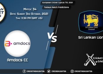 European Cricket Cyprus T10, 2021, Match 34 AMD vs SLL, Playing 11 Today's Match Predictions