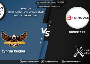 European Cricket Cyprus T10, 2021, Match 36 CES vs AMD, Playing 11 & Today's Match Predictions