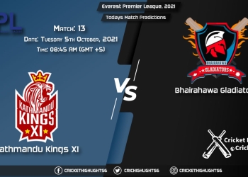 Everest Premier League, 2021, Match 13 KK vs BG, Playing 11 & Today's Match Predictions