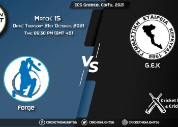 FOR vs GEK Live Score Match 15, Playing 11 Live Match Today, October 21, 2021, ECS Greece, Corfu, 2021