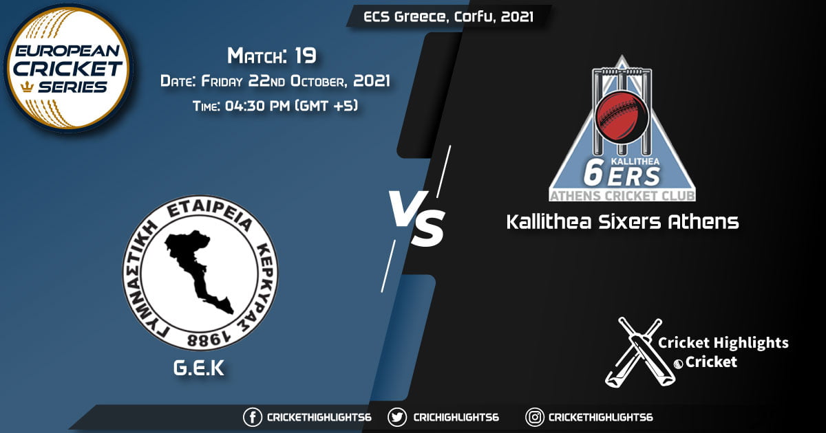 GEK vs KSA Live Score Match 19, Playing 11 Live Match Today, October 22, 2021, ECS Greece, Corfu, 2021
