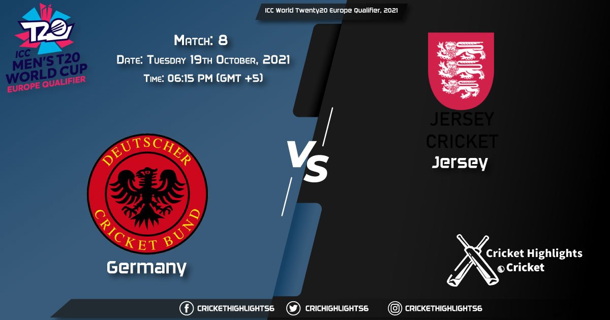 GER vs JER Live Score Match 8, Playing 11 Live Match Today, October 19, 2021, ICC World Twenty20 Europe Qualifier, 2021