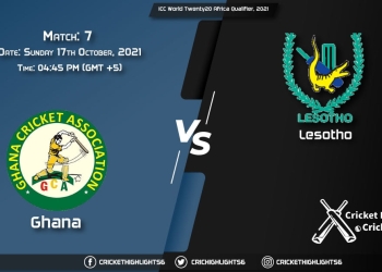 GHA vs LES Live Score Match 7, Playing 11 Live Match Today, October 17, 2021, ICC World Twenty20 Africa Qualifier, 2021