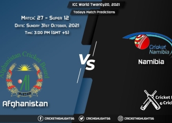 ICC World Twenty20, 2021, Super 12 - Match 33 AFG vs NAM, Playing 11 & Today's Match Predictions
