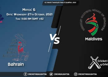 ICC World Twenty20 Asia A Qualifier, 2021, Match 6 BAH vs MLD, Playing 11 & Today's Match Predictions