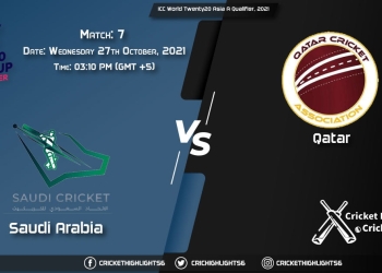 ICC World Twenty20 Asia A Qualifier, 2021, Match 7 SAU vs QAT, Playing 11 & Today's Match Predictions