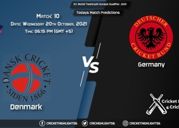 ICC World Twenty20 Europe Qualifier, 2021, Match 10 DEN vs GER, Playing 11 & Today's Match PredictionsWho Will Win Today Italy vs Jersey, 9th Match, Dream11 Prediction, Playing XI, Pitch Report, Injury Update