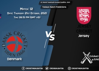 ICC World Twenty20 Europe Qualifier, 2021, Match 12 DEN vs JER, Playing 11 & Today's Match Predictions
