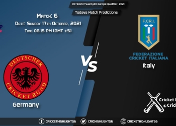 ICC World Twenty20 Europe Qualifier, 2021, Match 6 GER vs ITA, Playing 11 & Today's Match Predictions