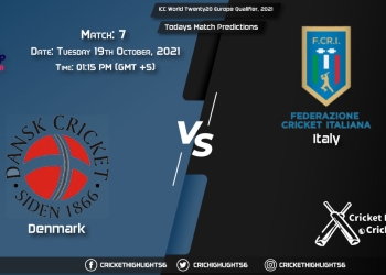 ICC World Twenty20 Europe Qualifier, 2021, Match 7 DEN vs ITA, Playing 11 & Today's Match Predictions